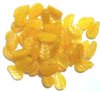 50 14mm Marble Crystal Yellow & Orange Leaf Beads
